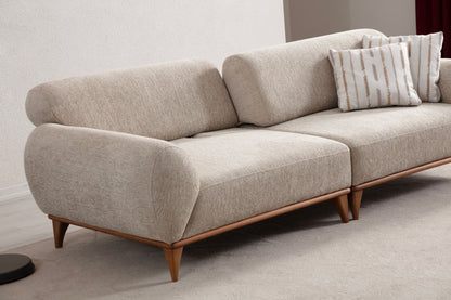Sitzgruppe/Sofa Set - Wohnzimmergarnitur "Moonflower" 3+2+1 - Beige - Nobelaa