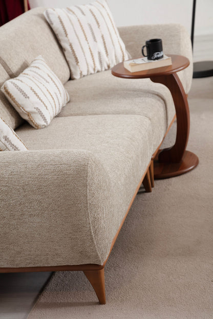 Sitzgruppe/Sofa Set - Wohnzimmergarnitur "Moonflower" 3+2+1 - Beige - Nobelaa