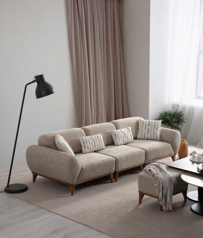 Sitzgruppe/Sofa Set - Wohnzimmergarnitur "Moonflower" 3+2+1 - Beige - Nobelaa