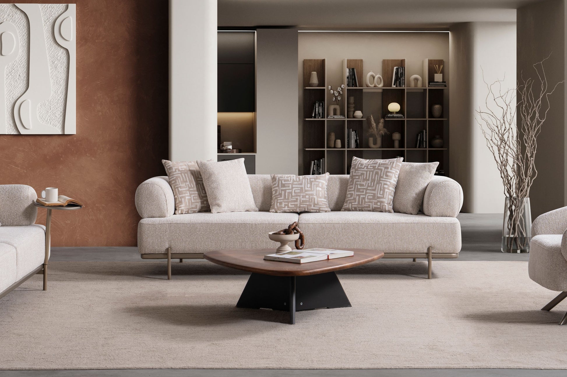 Sitzgruppe/Sofa Set - Wohnzimmergarnitur "Olvina" 3+3+1