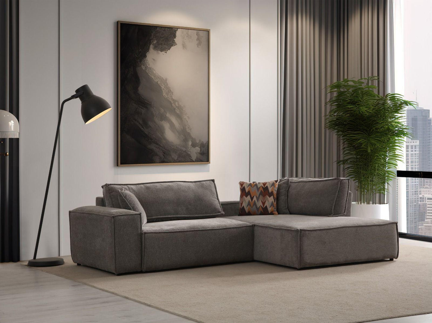 Modulares Ecksofa "Oleander"- Grau- Nobelaa