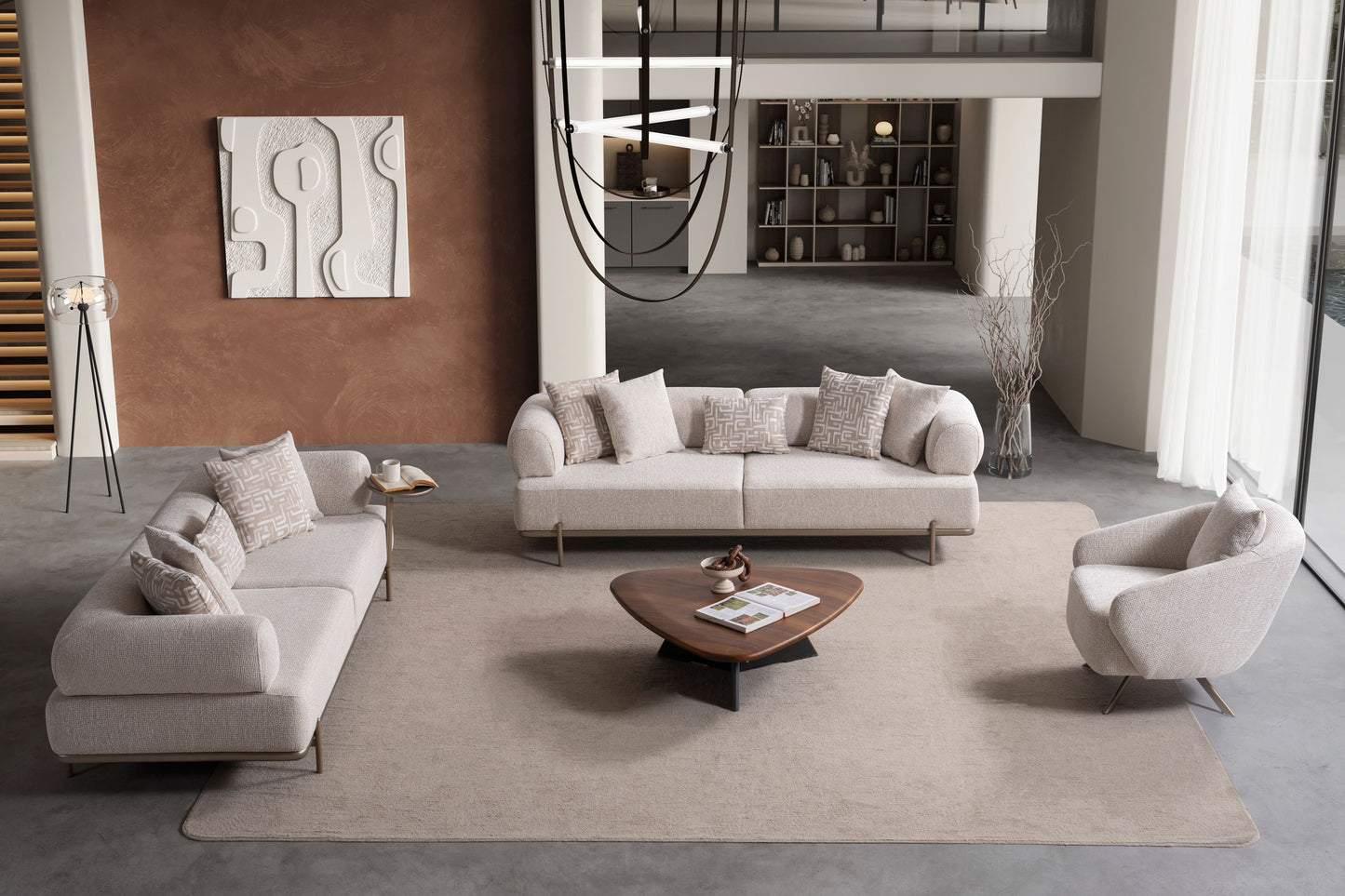 Sitzgruppe/Sofa Set - Wohnzimmergarnitur "Olvina" 3+3+1