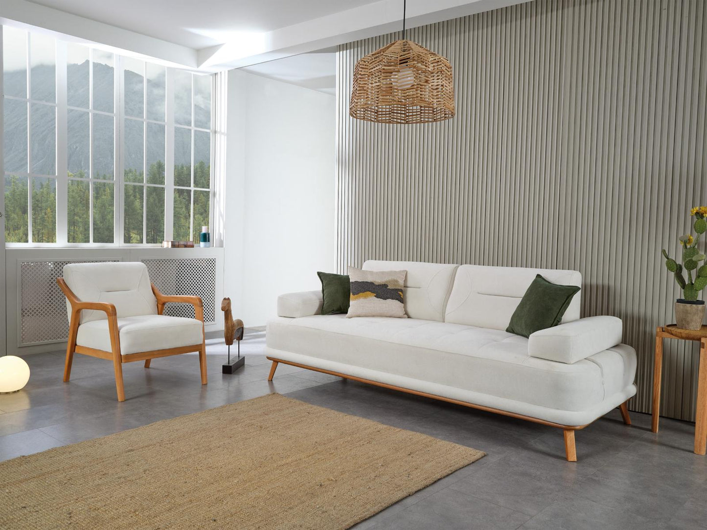 Sitzgruppe/Sofa Set - Wohnzimmergarnitur "Piva" 3+3+1+1