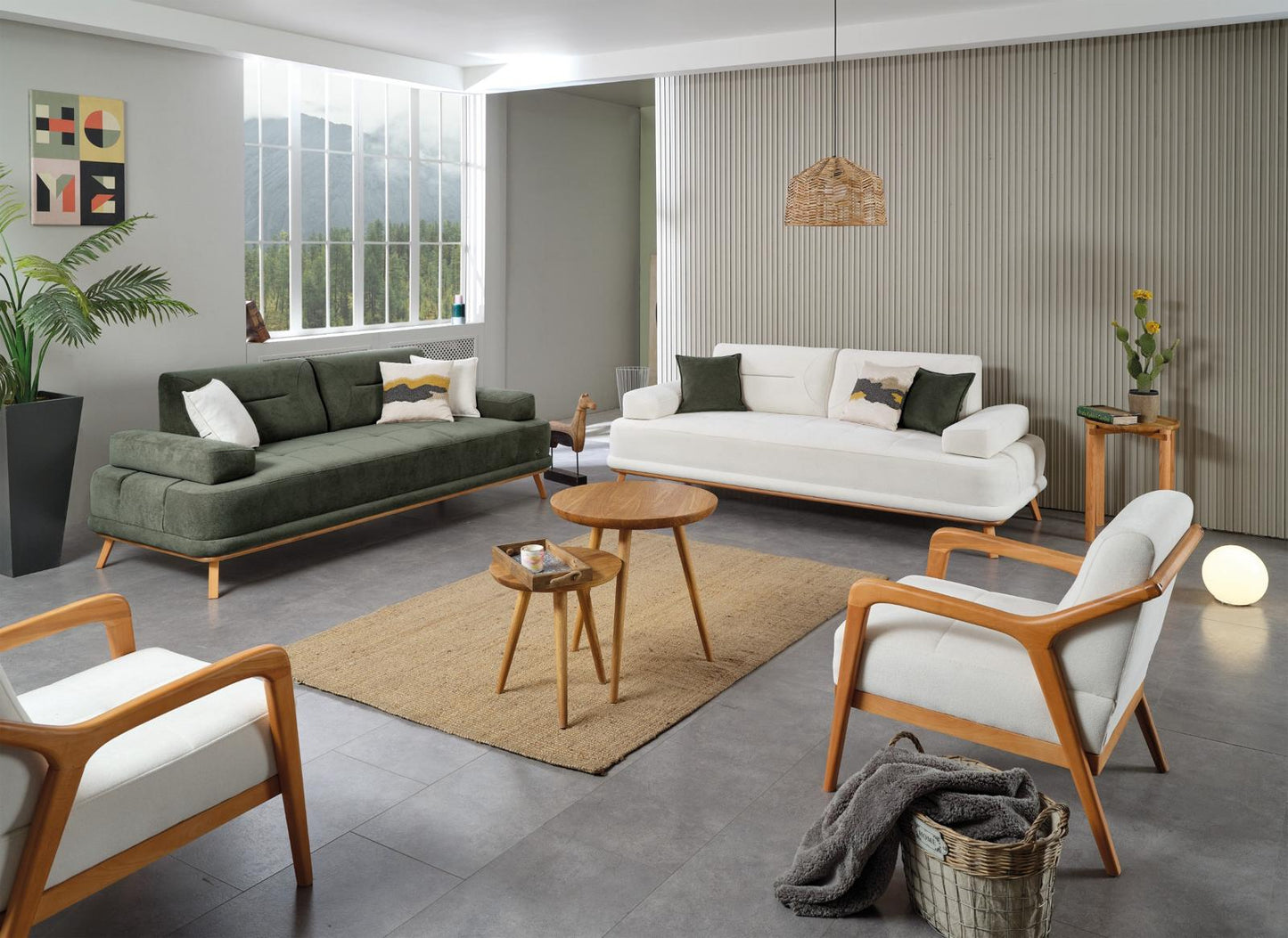 Sitzgruppe/Sofa Set - Wohnzimmergarnitur "Piva" 3+3+1+1