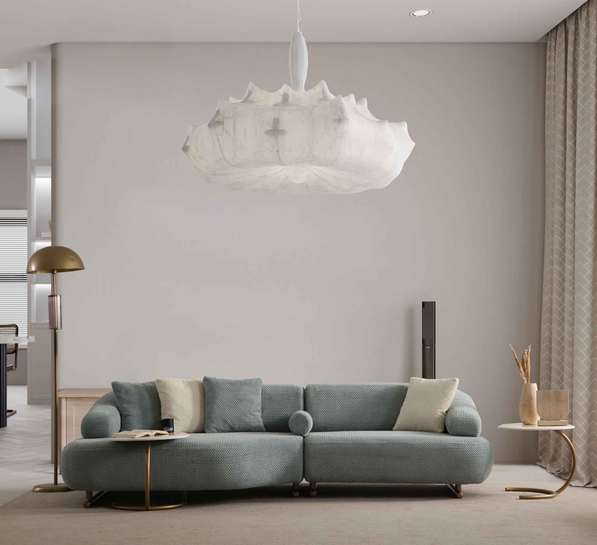 Sitzgruppe/Sofa Set - Wohnzimmergarnitur "Redbud" 3+2+1 -Beige - Nobelaa