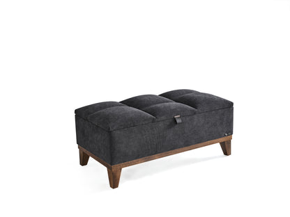 Schlafzimmer-Set "Rina" – Bett mit Bettkasten und Matratze , Nachttisch, Bettbank