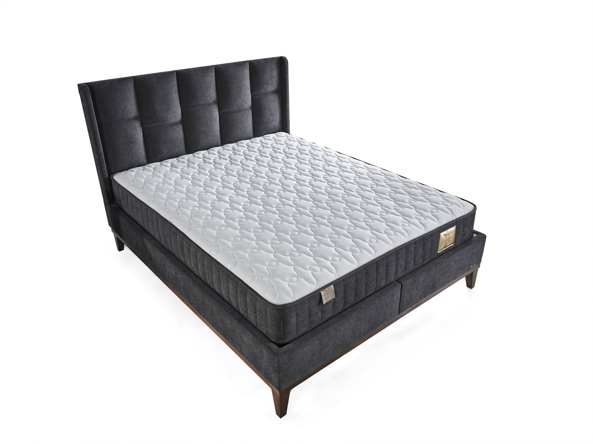 Schlafzimmer-Set "Rina" – Bett mit Bettkasten und Matratze , Nachttisch, Bettbank