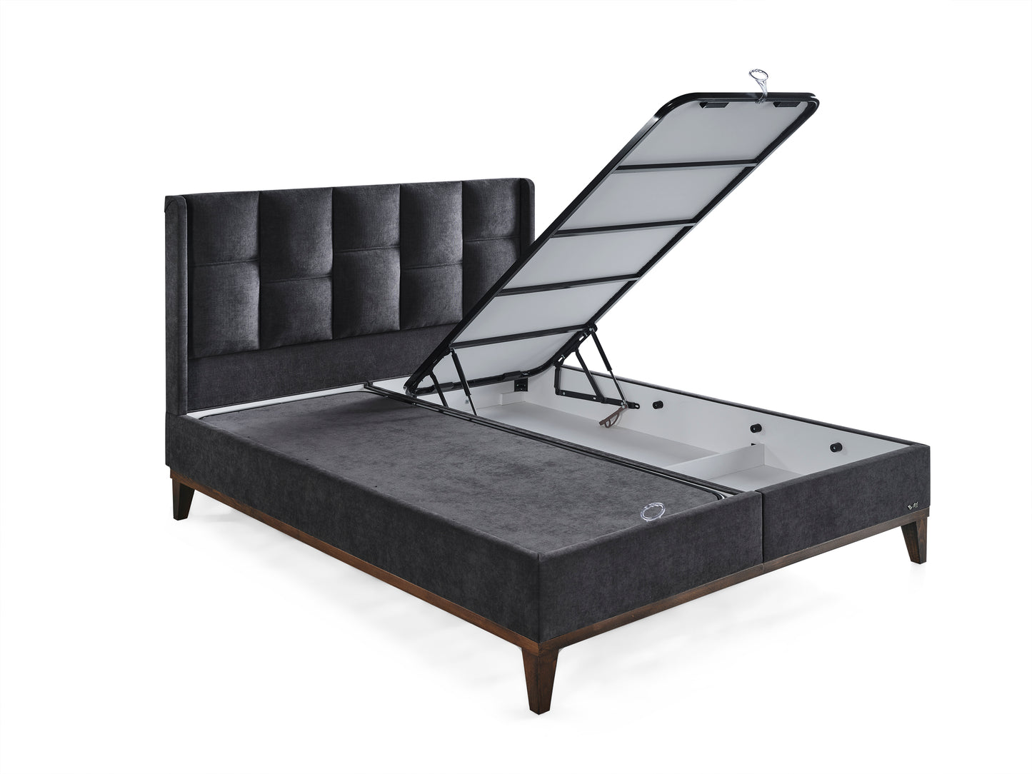 Schlafzimmer-Set "Rina" – Bett mit Bettkasten und Matratze , Nachttisch, Bettbank