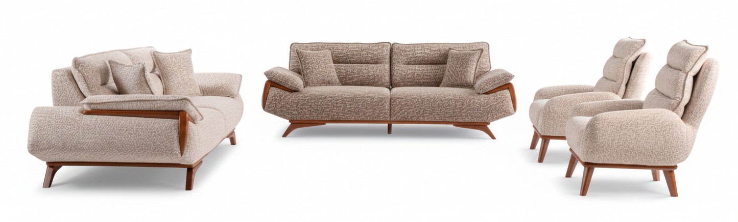 Sitzgruppe/Sofa Set - Wohnzimmergarnitur "Rosamora" 3+3+1