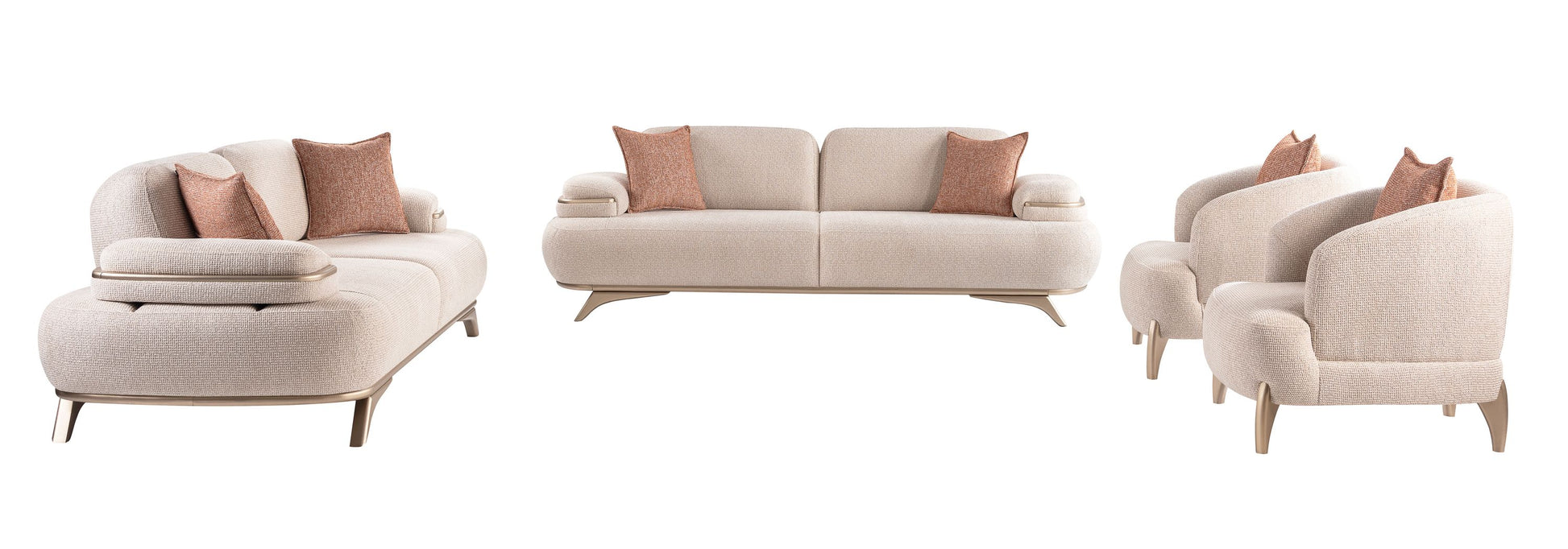 Sitzgruppe/Sofa Set - Wohnzimmergarnitur "Rosessia" 3+3+1