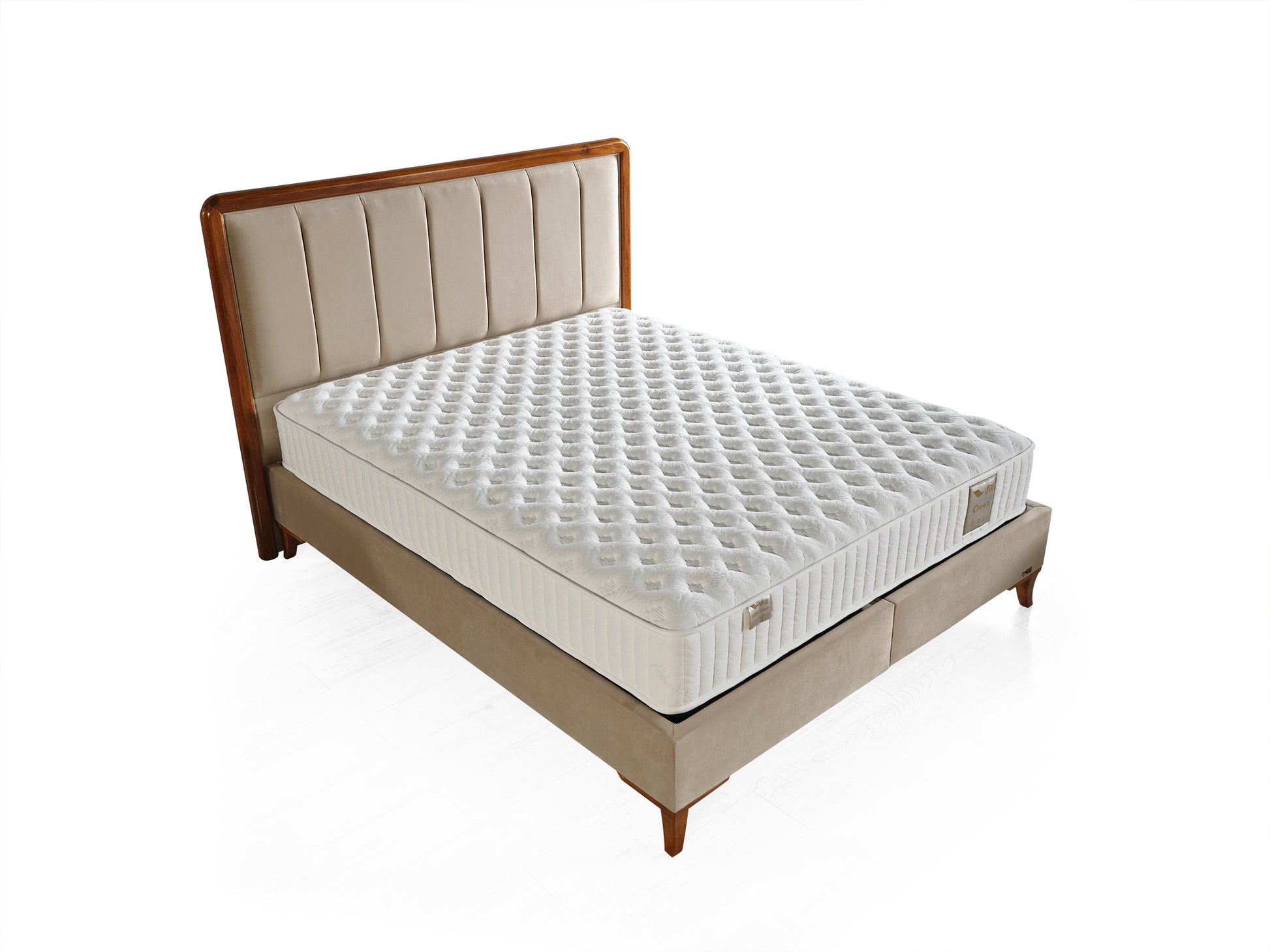 Schlafzimmer-Set "Rovina" – Bett mit Bettkasten und Matratze , Nachttisch, Hocker