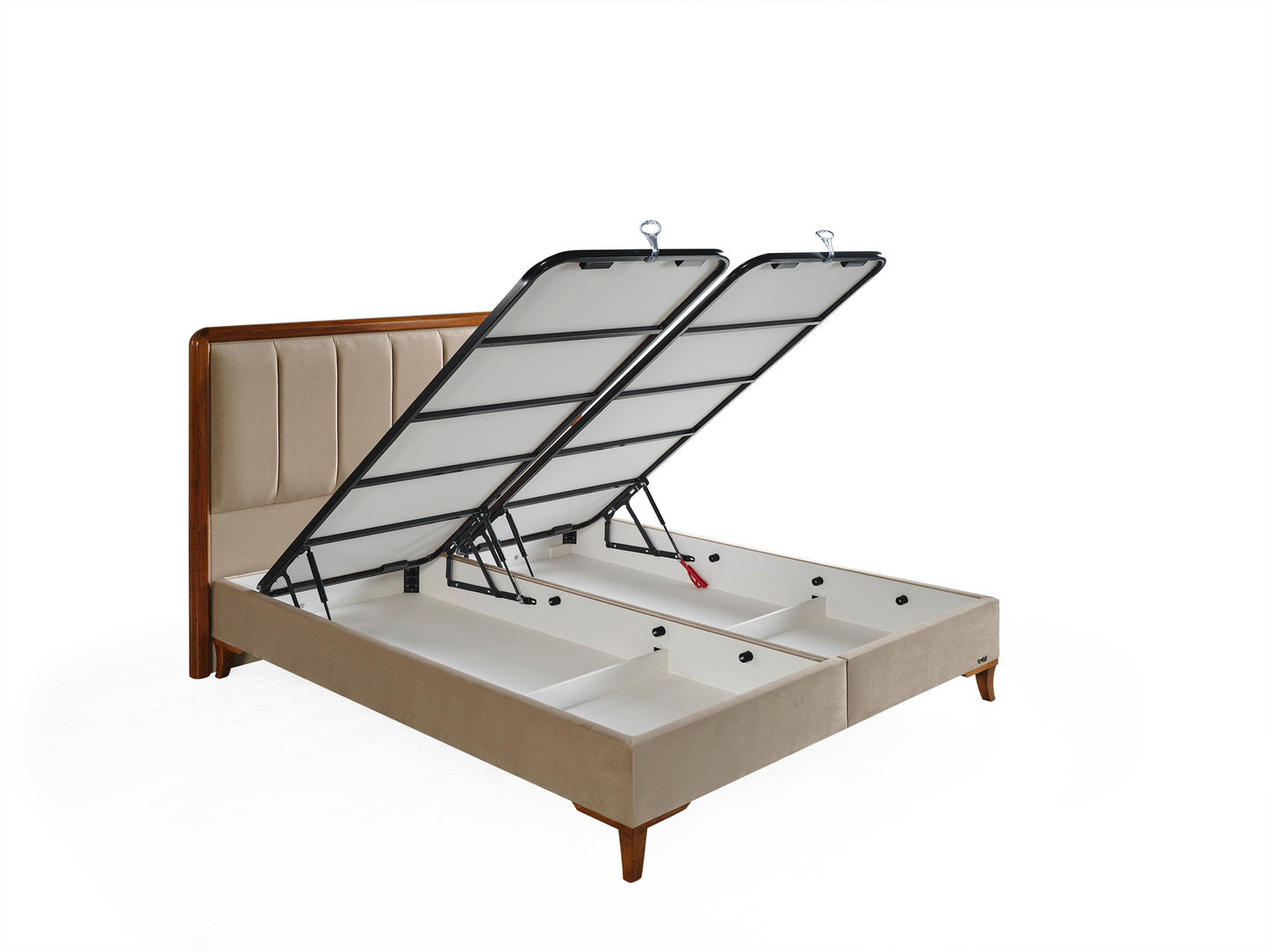 Schlafzimmer-Set "Rovina" – Bett mit Bettkasten und Matratze , Nachttisch, Hocker