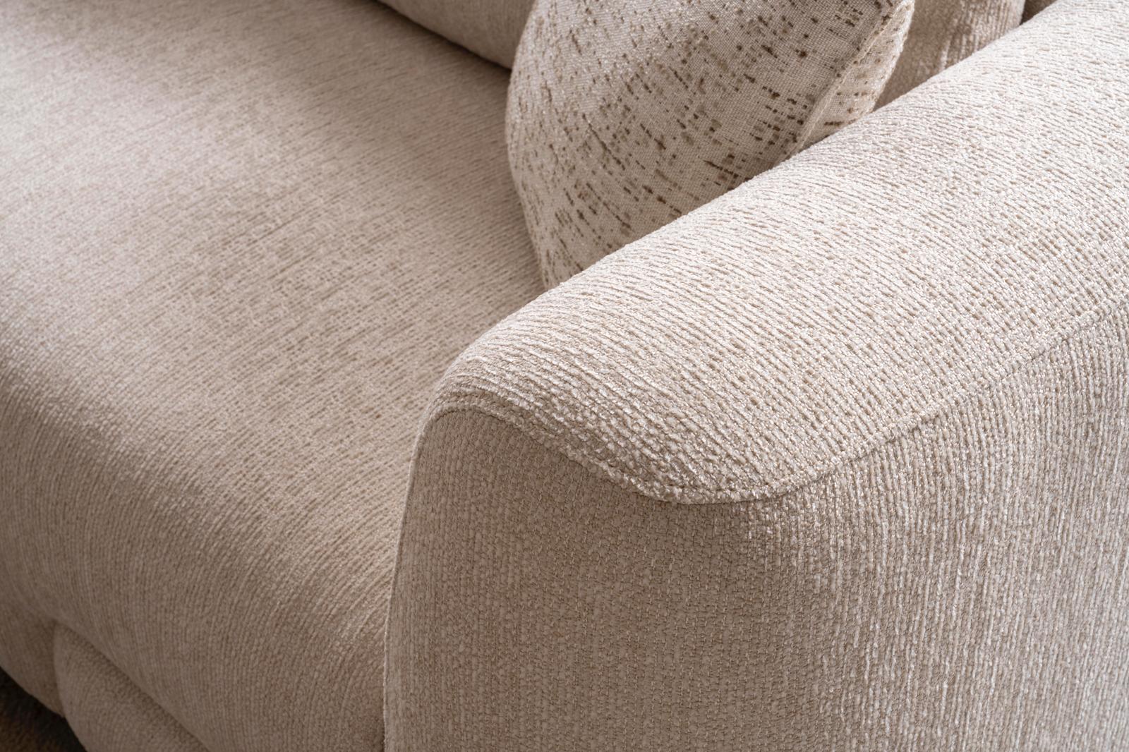Sitzgruppe/Sofa Set - Wohnzimmergarnitur "Scilla" 3+3+1 + Mittelkonsolentisch - Beige - Nobelaa