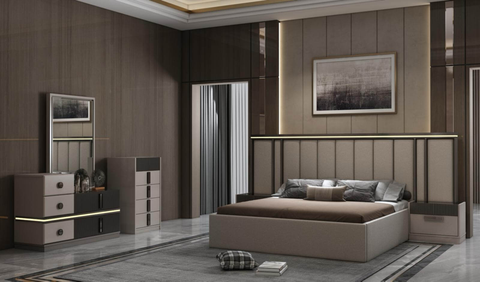Schlafzimmer-Komplettset "Sereno" – beige- Nobelaa