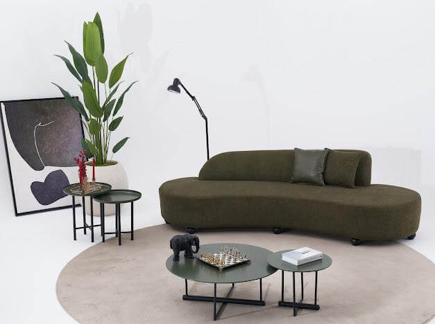 Sofa "Tiare" - gebogener Sofa + Sessel - grün - Nobelaa