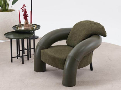 Sofa "Tiare" - gebogener Sofa + Sessel - grün - Nobelaa