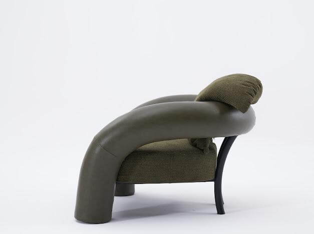 Sofa "Tiare" - gebogener Sofa + Sessel - grün - Nobelaa