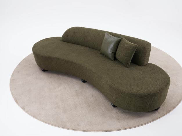 Sofa "Tiare" - gebogener Sofa + Sessel - grün - Nobelaa