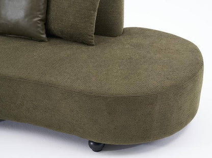 Sofa "Tiare" - gebogener Sofa + Sessel - grün - Nobelaa