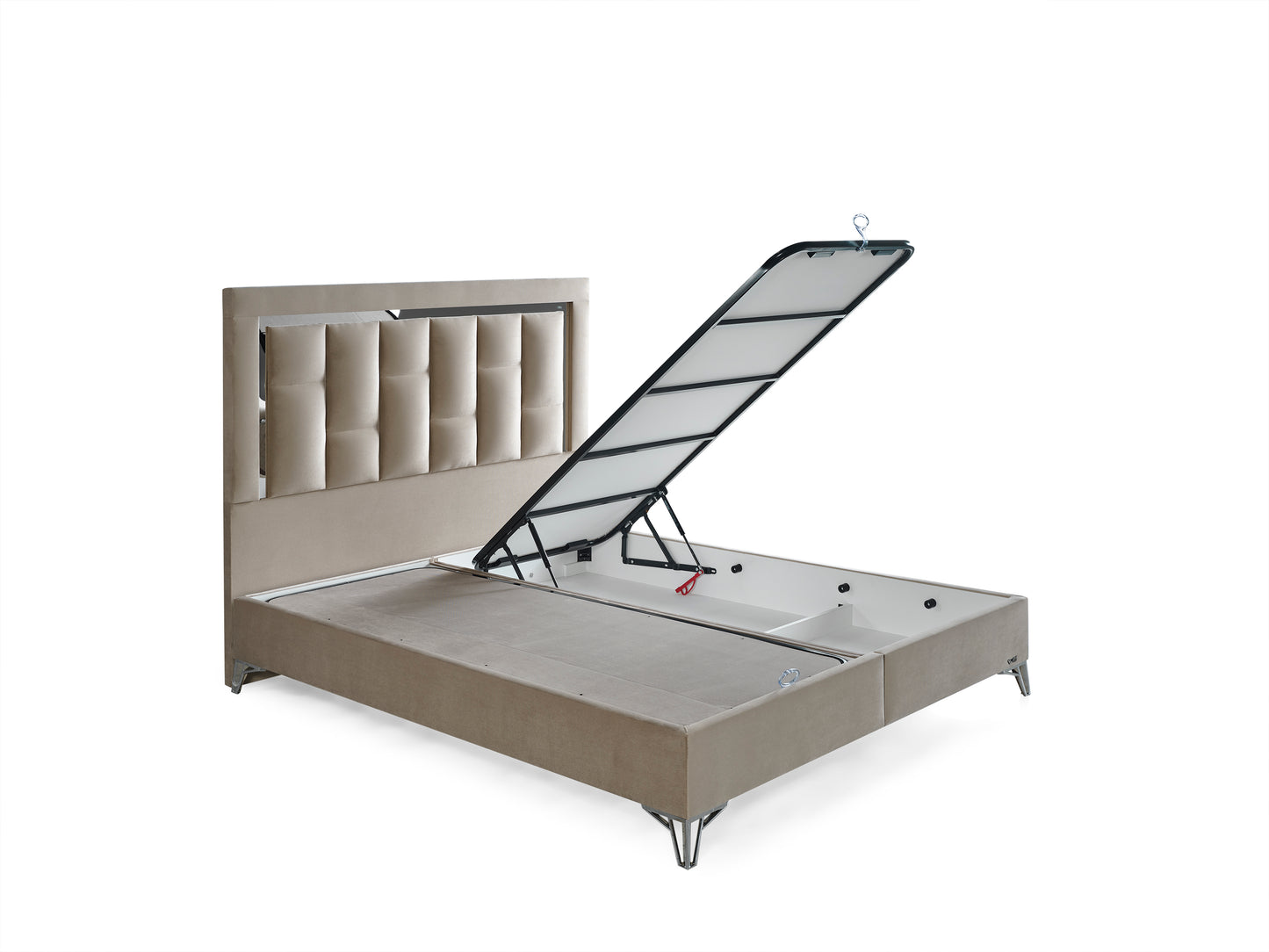 Schlafzimmer-Set "Tiva" – Bett mit Bettkasten und Matratze , Nachttisch, Bettbank