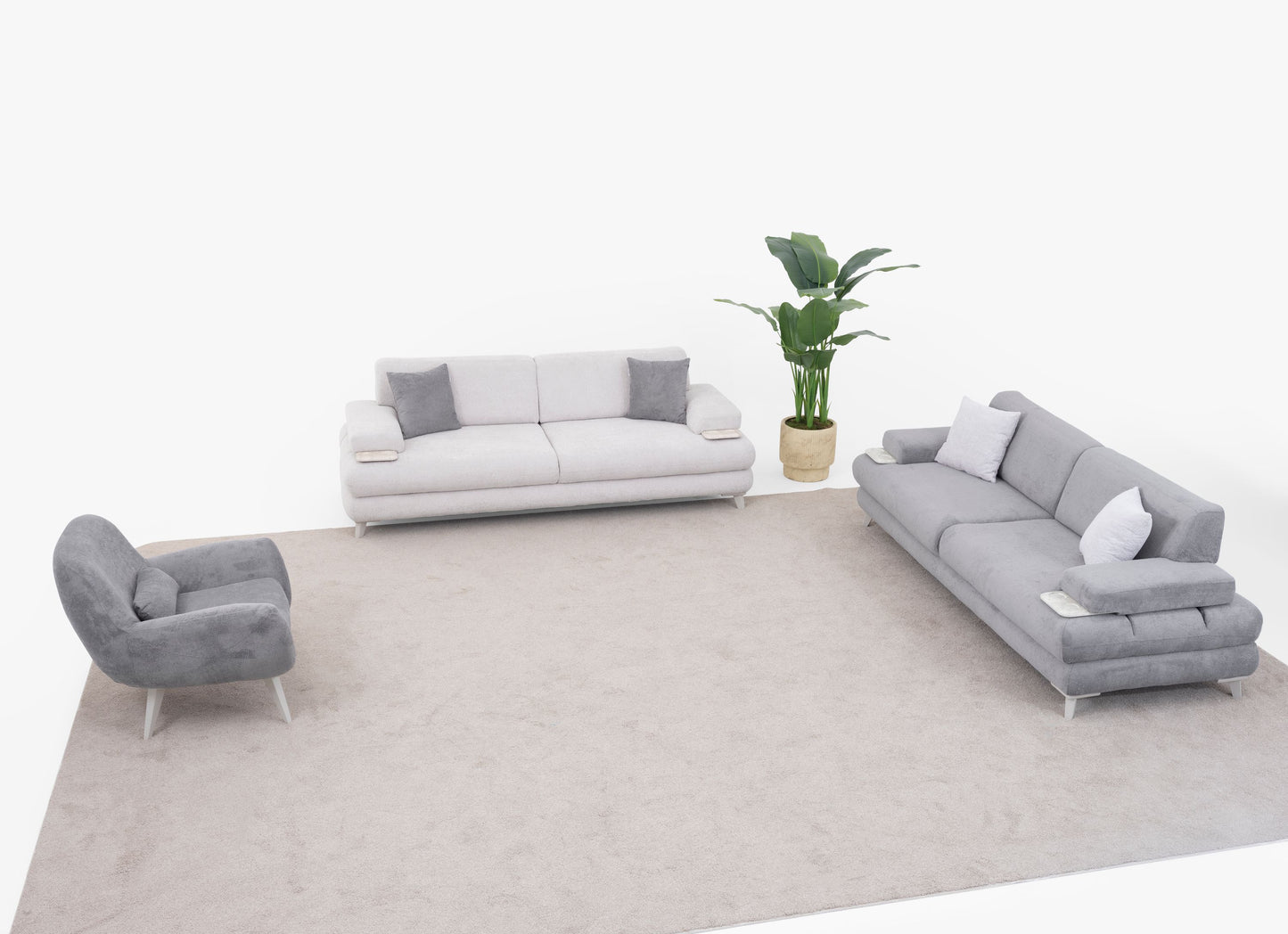 Sitzgruppe/Sofa Set - Wohnzimmergarnitur "Vanda" 3+3+1