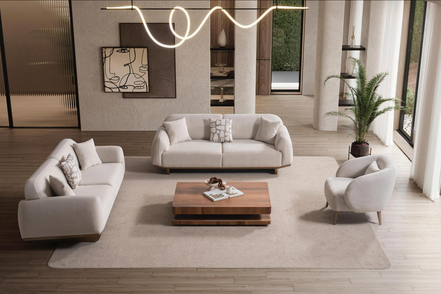 Sitzgruppe/Sofa Set - Wohnzimmergarnitur "Vegas" 3+3+1