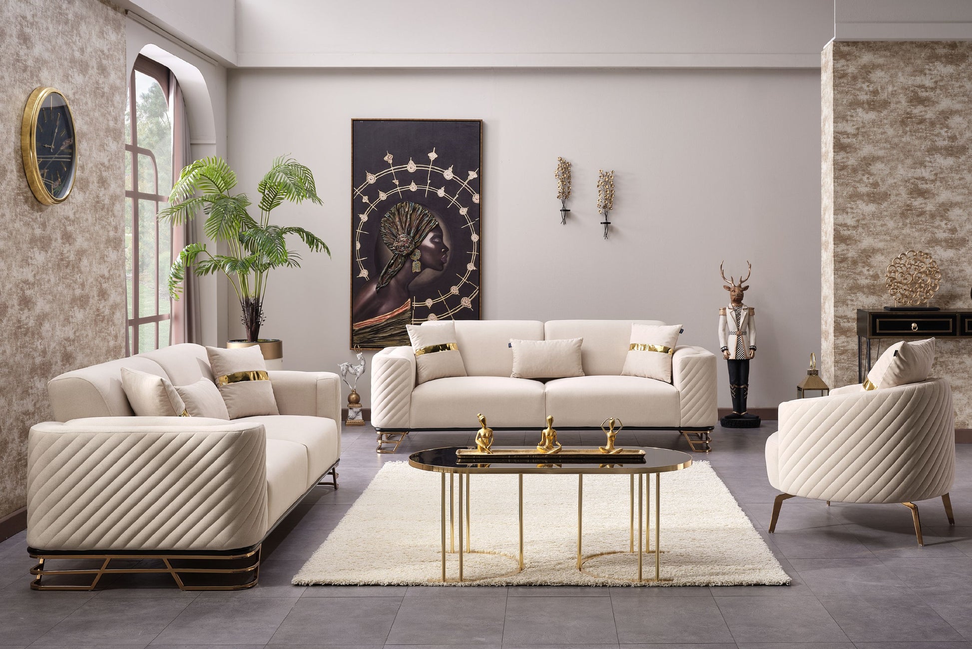 Sitzgruppe/Sofa Set - Wohnzimmergarnitur "Viola" 3+3+1