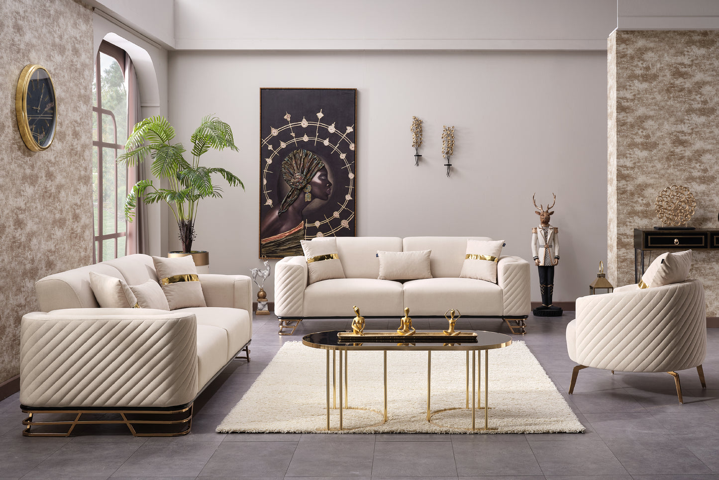 Sitzgruppe/Sofa Set - Wohnzimmergarnitur "Viola" 3+3+1