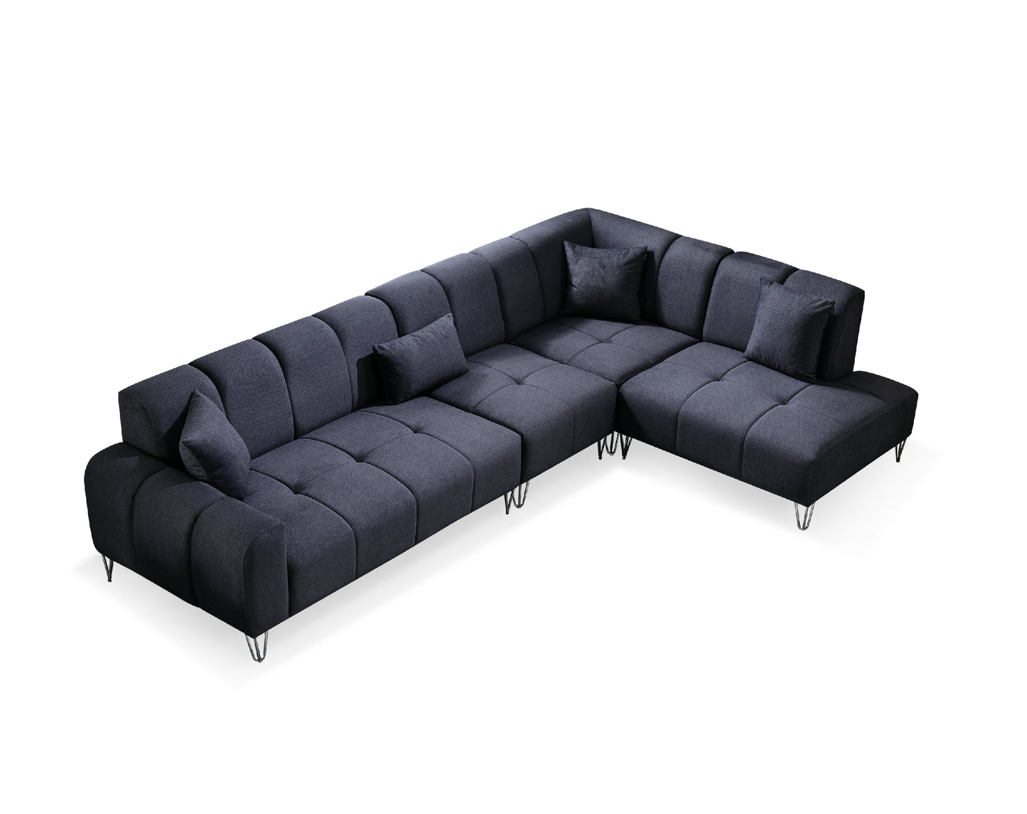 Ecksofa "Wasserrose" Ottomane rechts + Hocker