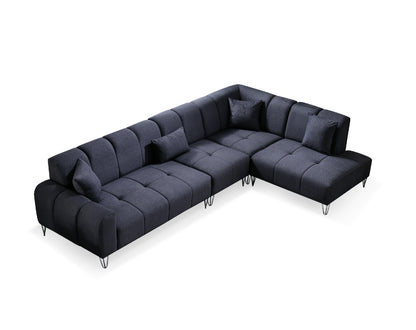Ecksofa "Wasserrose" Ottomane rechts + Hocker