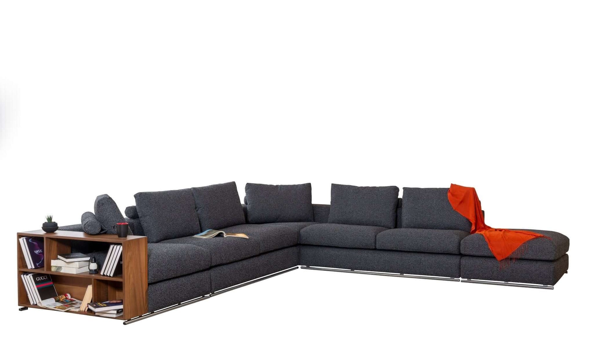 Ecksofa "Lantana" + Konsolenschrank - Anthrazit - Nobelaa