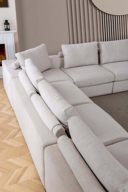 Ecksofa "Myrtle" + Konsolenschrank - Beige - Nobelaa