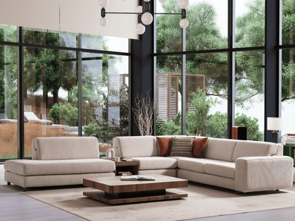 Ecksofa "Thistle" + Mittelkonsolentisch - Beige - Nobelaa