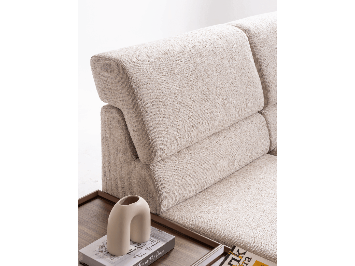 Ecksofa "Thistle" + Mittelkonsolentisch - Beige - Nobelaa