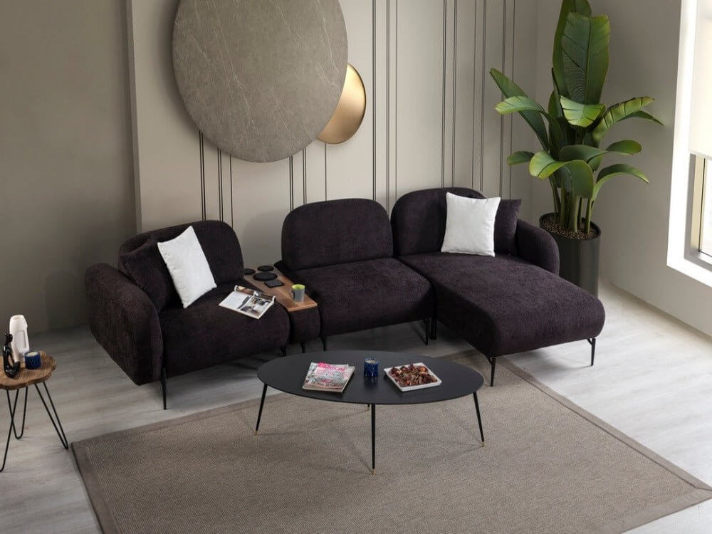 Modulares Ecksofa "Calla" mit Bluetooth - Soundsystem - Braun - Nobelaa