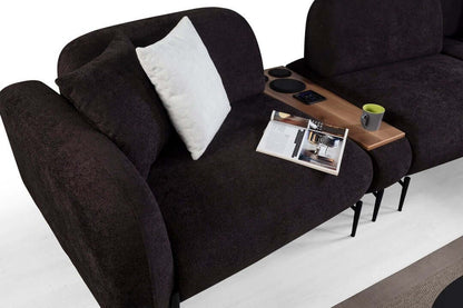 Modulares Ecksofa "Calla" mit Bluetooth - Soundsystem - Braun - Nobelaa