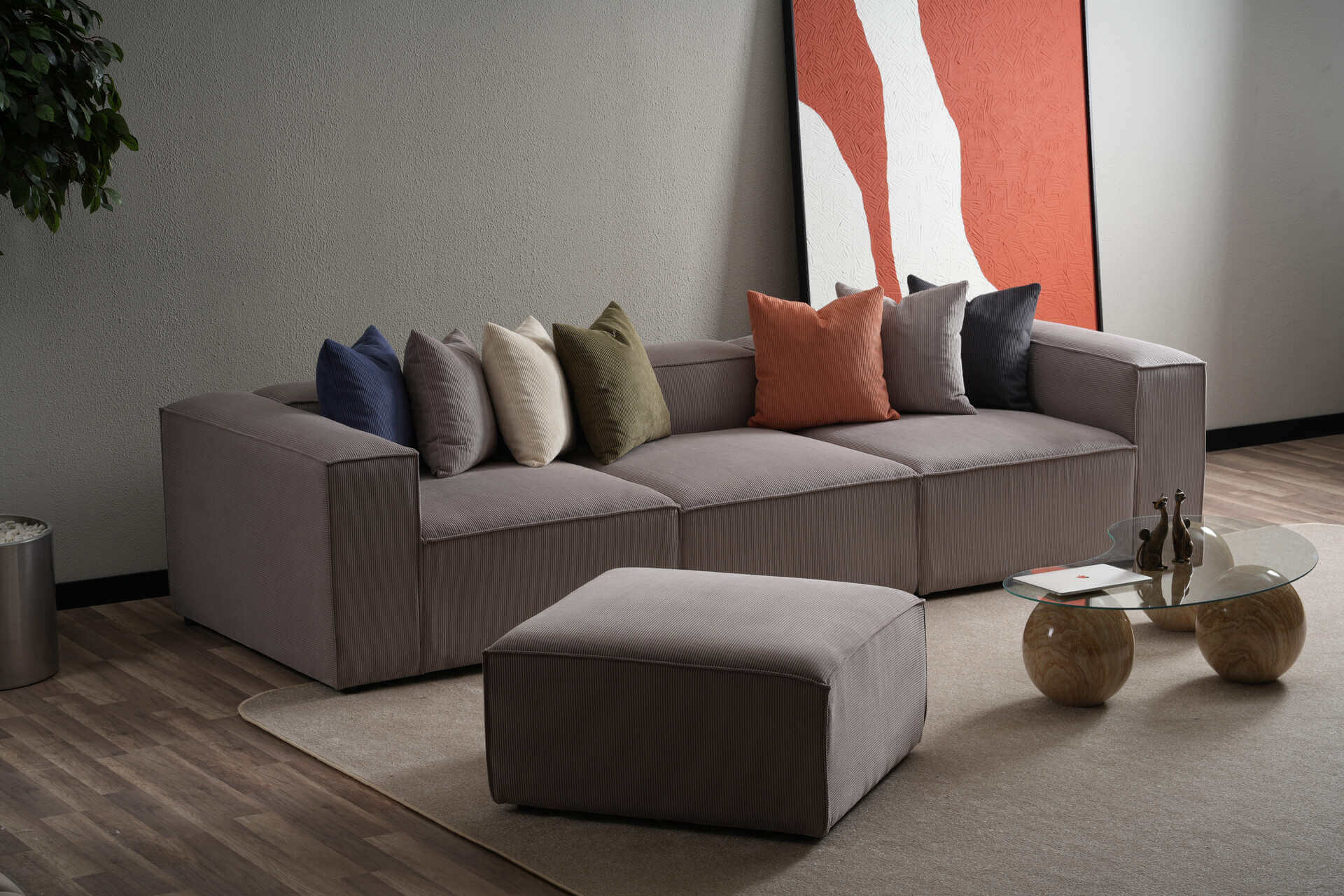 Modulares Ecksofa "Clematis" - Grau - Nobelaa