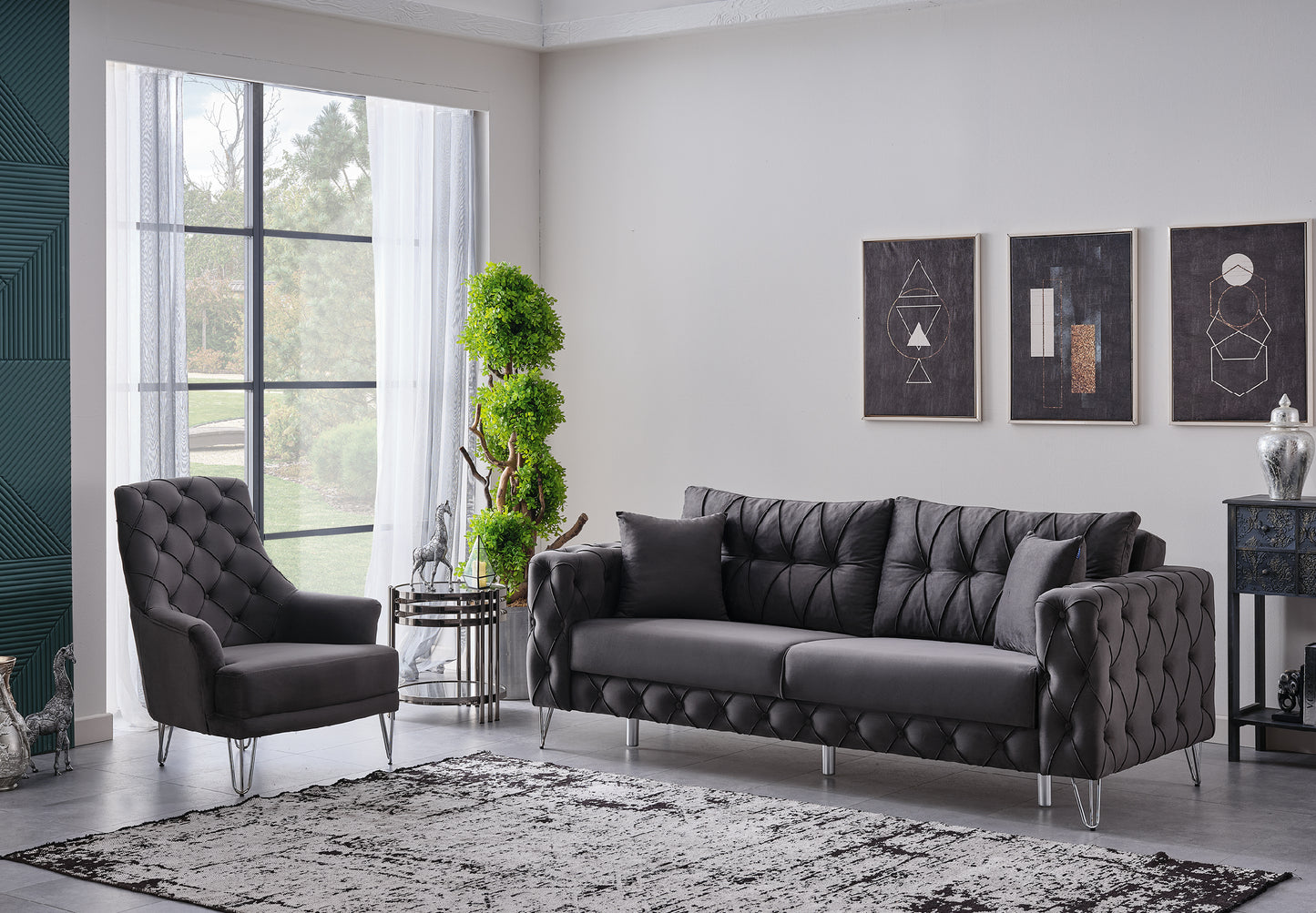 Sitzgruppe/Sofa Set - Wohnzimmergarnitur "Arabella" 3+3+1