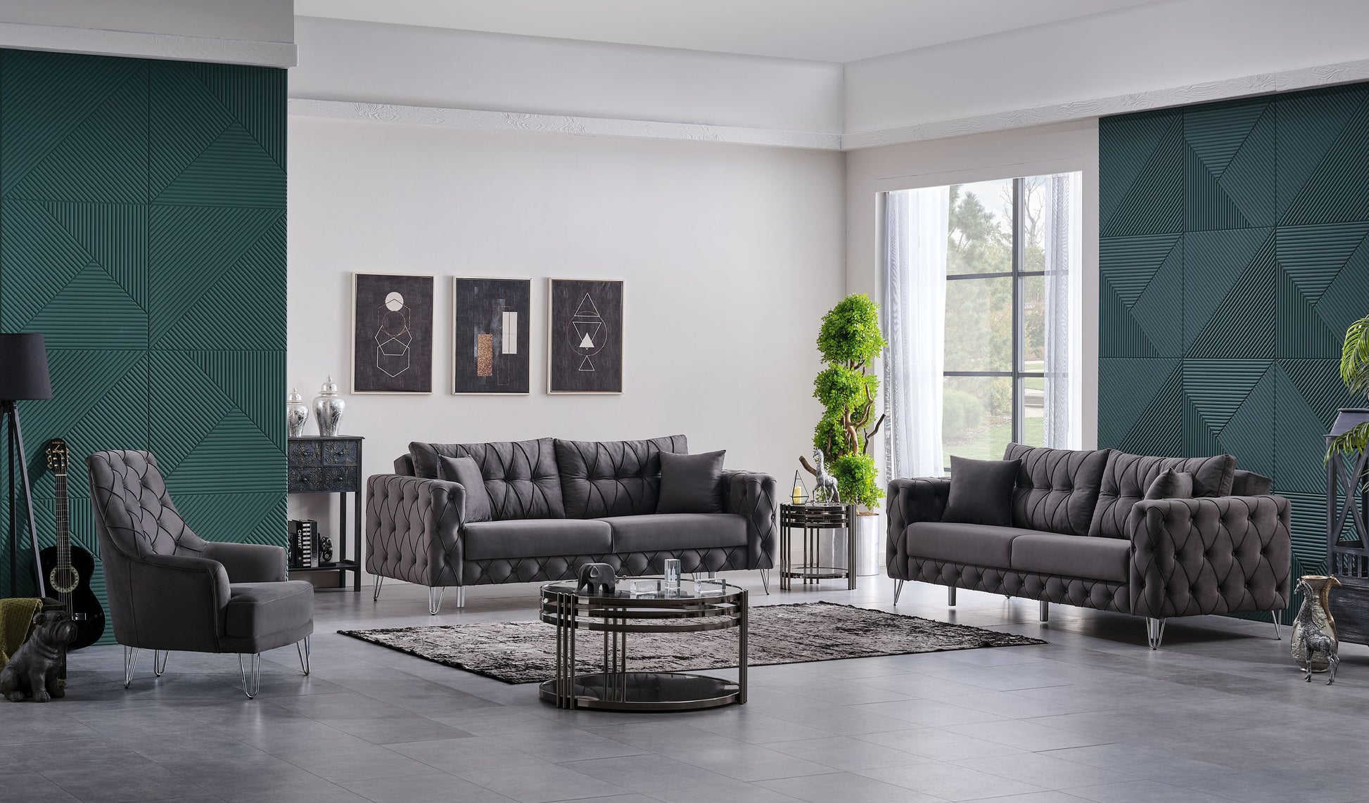 Sitzgruppe/Sofa Set - Wohnzimmergarnitur "Arabella" 3+3+1