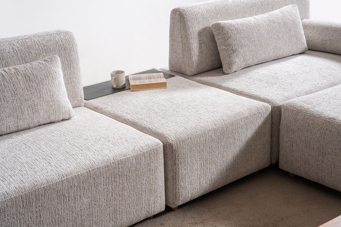 Modulares Ecksofa "Hibiscus" - Weiß - Nobelaa