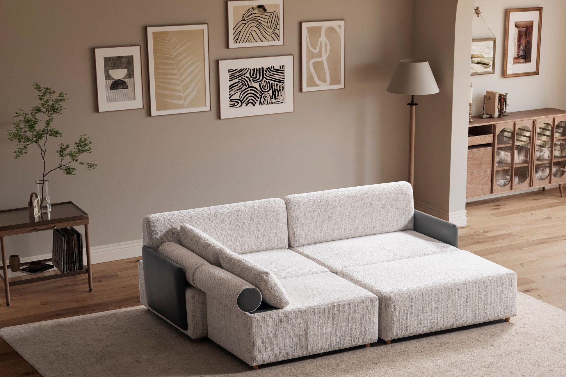 Modulares Ecksofa "Hibiscus" - Weiß - Nobelaa