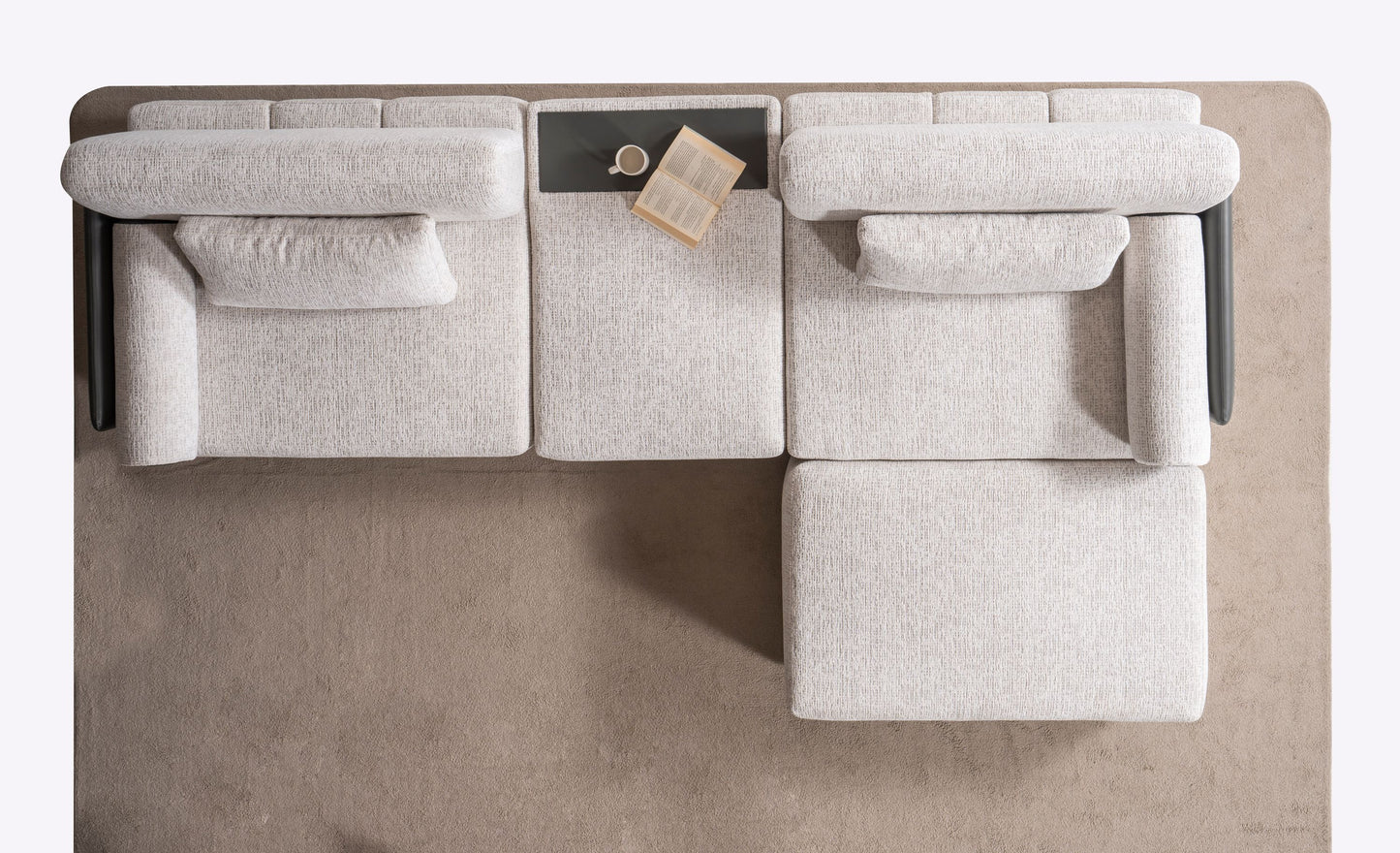 Modulares Ecksofa "Hibiscus" - Weiß - Nobelaa