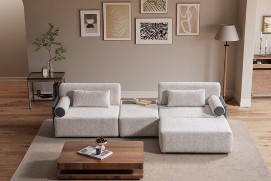 Modulares Ecksofa "Hibiscus" - Weiß - Nobelaa