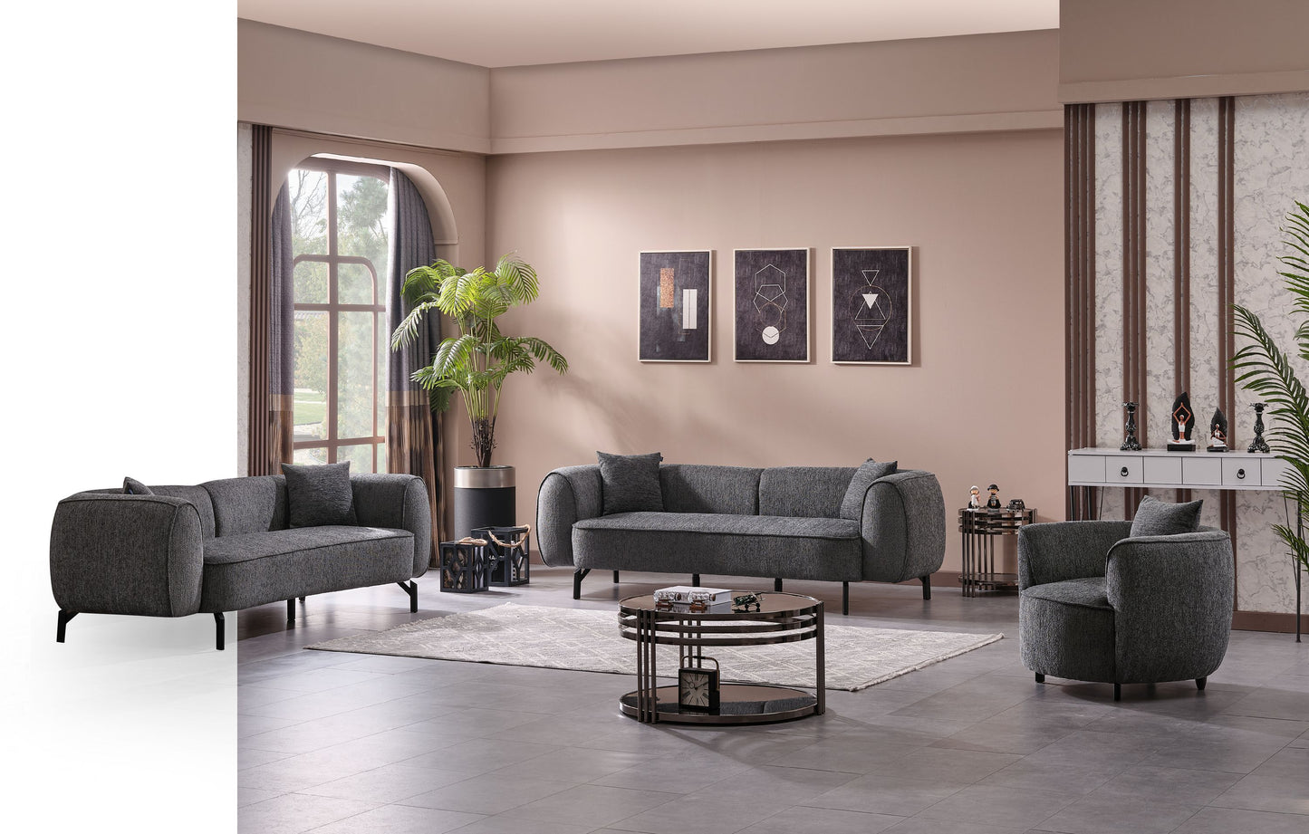 Sitzgruppe/Sofa Set - Wohnzimmergarnitur "Malve" 3+3+1