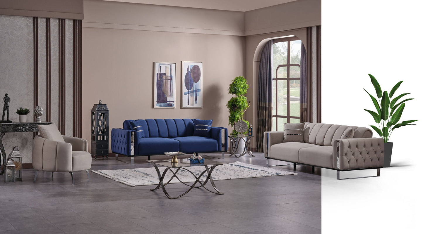 Sitzgruppe/Sofa Set - Wohnzimmergarnitur "Nox" 3+3+1