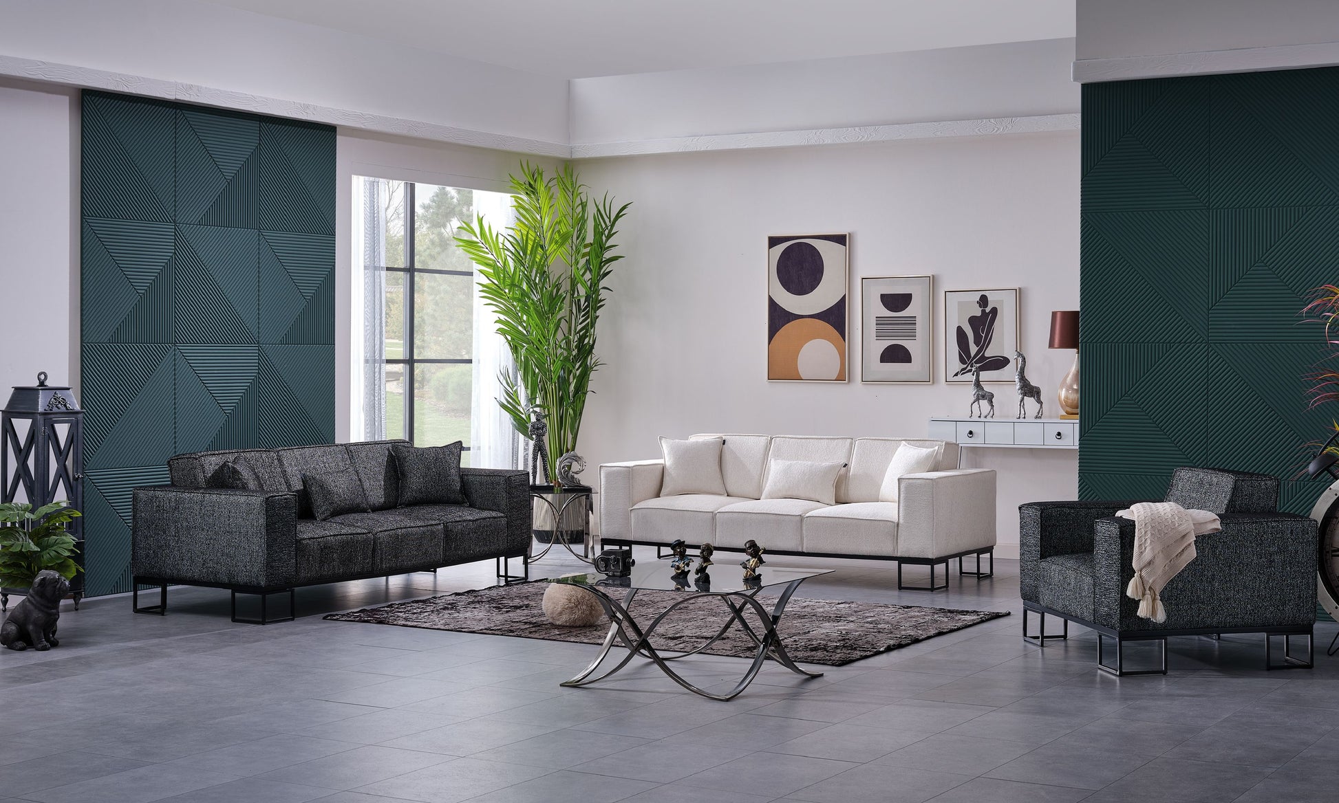 Sitzgruppe/Sofa Set - Wohnzimmergarnitur "Sia" 3+3+1