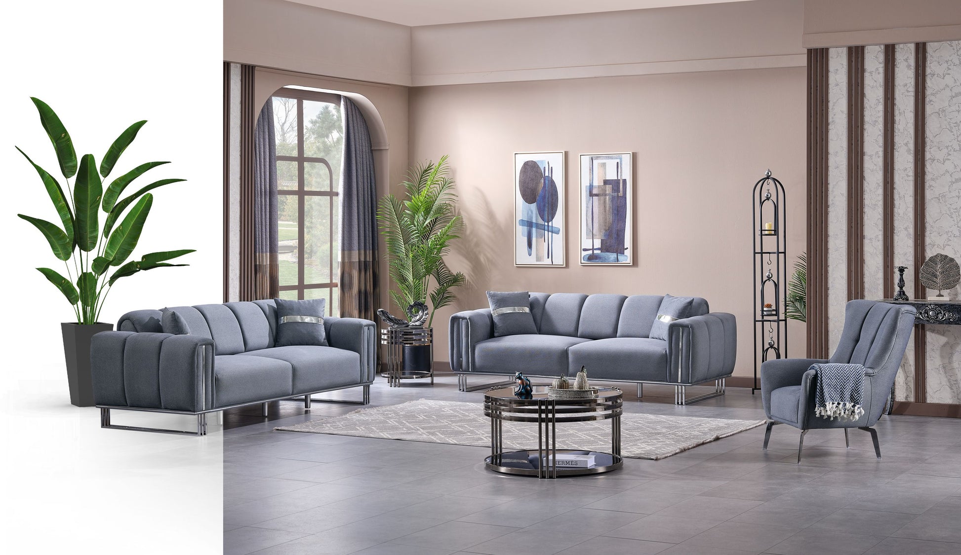 Sitzgruppe/Sofa Set - Wohnzimmergarnitur "Rosetta" 3+3+1