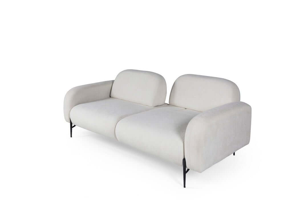 Sitzgruppe/Sofa Set - Wohnzimmergarnitur "Arbor" mit Bluetooth - Soundsystem - Weiß/Braun - Nobelaa