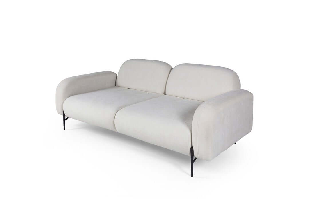 Sitzgruppe/Sofa Set - Wohnzimmergarnitur "Arbor" mit Bluetooth - Soundsystem - Weiß/Braun - Nobelaa