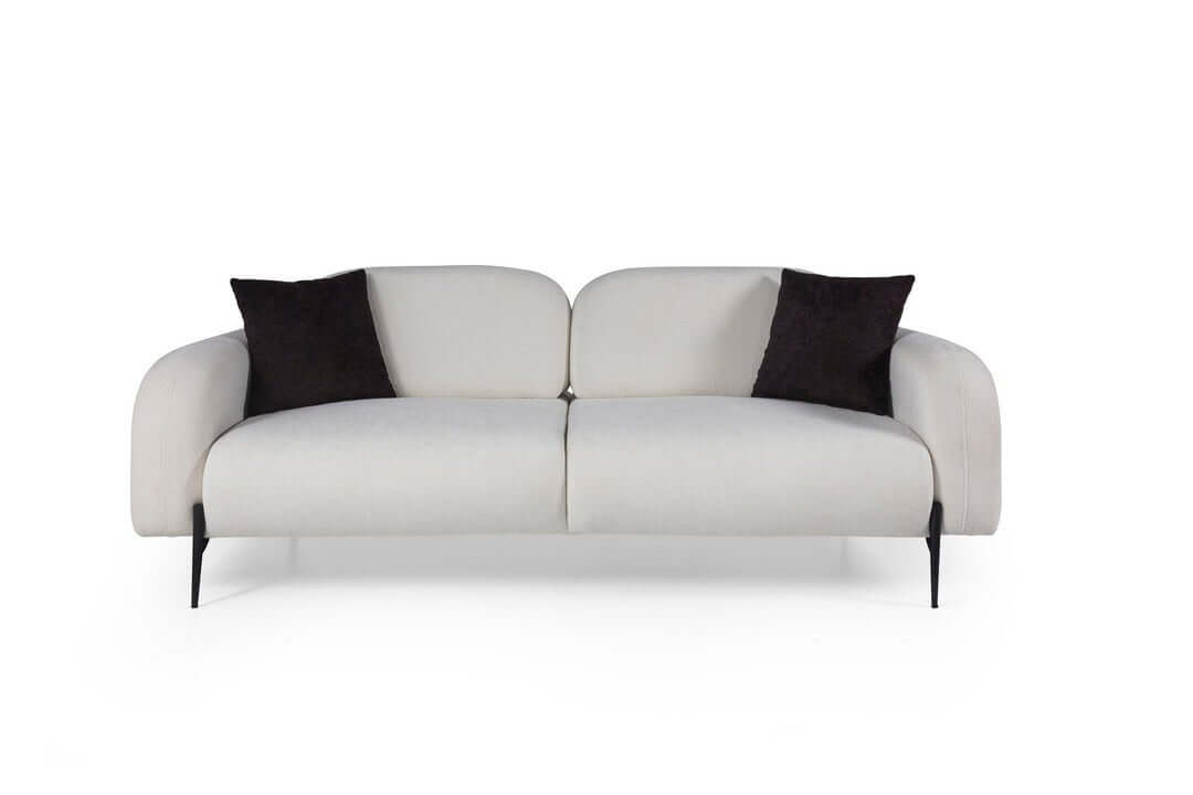 Sitzgruppe/Sofa Set - Wohnzimmergarnitur "Arbor" mit Bluetooth - Soundsystem - Weiß/Braun - Nobelaa